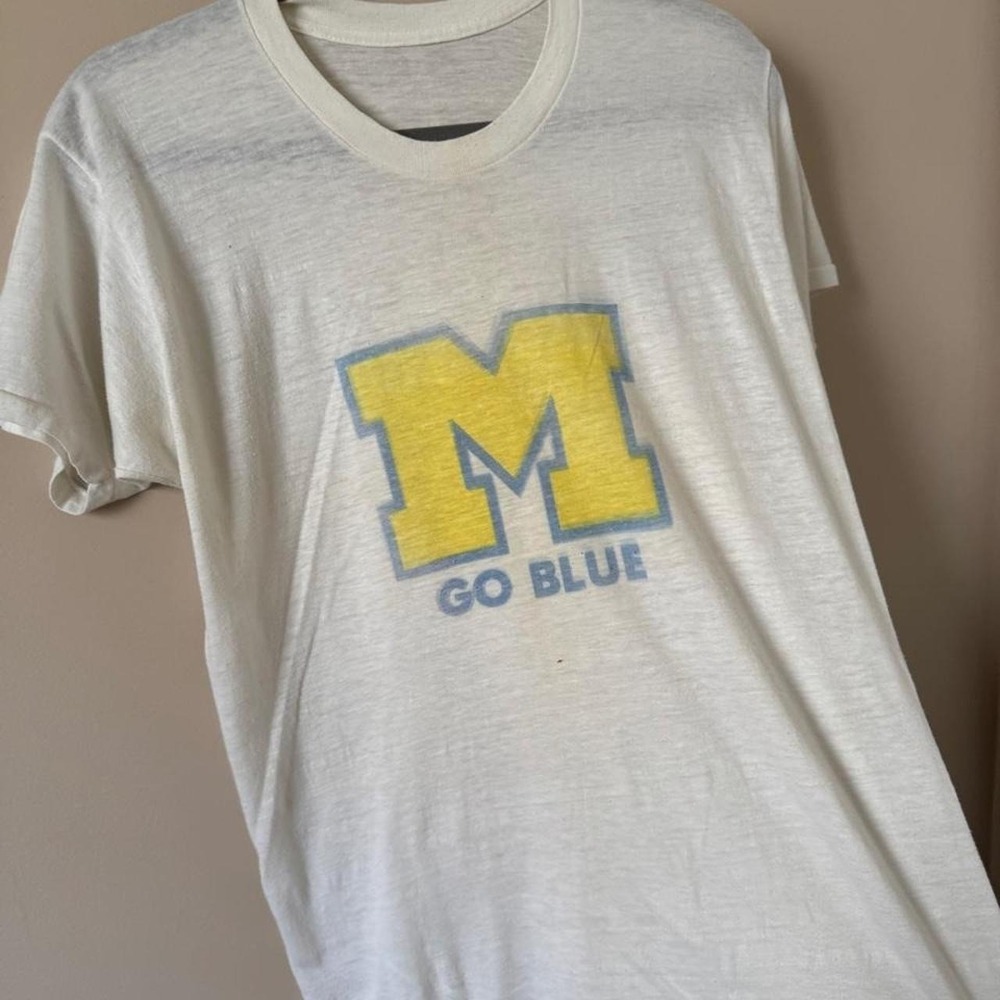 Vintage University of Michigan U of M Threadbare T Shirt college big 10 blue